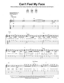 page one of Can't Feel My Face (Easy Guitar Tab)