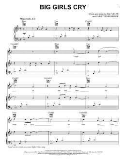 page one of Big Girls Cry (Piano, Vocal & Guitar Chords (Right-Hand Melody))