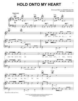 page one of Hold Onto My Heart (Piano, Vocal & Guitar Chords (Right-Hand Melody))
