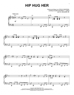 page one of Hip Hug Her (Piano, Vocal & Guitar Chords (Right-Hand Melody))