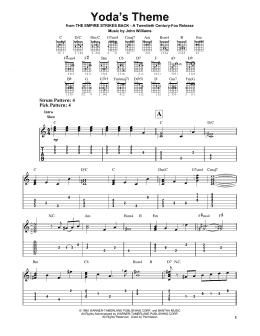 page one of Yoda's Theme (from Star Wars: The Empire Strikes Back) (Easy Guitar Tab)