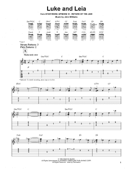 page one of Luke And Leia (from Star Wars: Return of the Jedi) (Easy Guitar Tab)