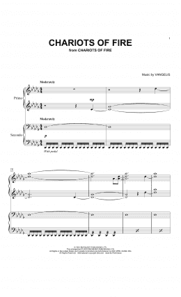page one of Chariots Of Fire (Piano Duet)