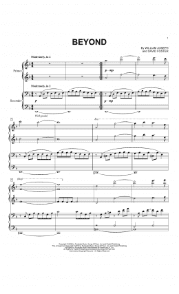 page one of Beyond (Piano Duet)