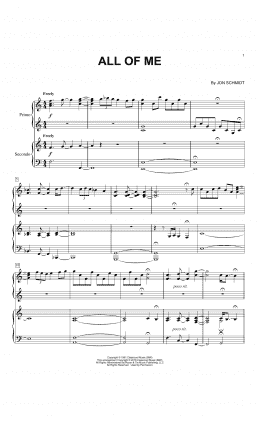 page one of All Of Me (Piano Duet)