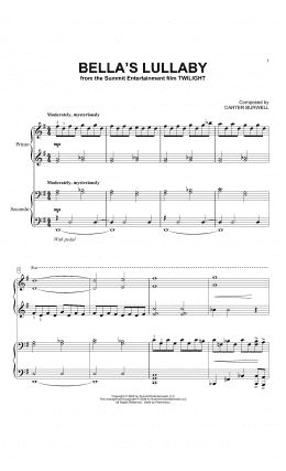 page one of Bella's Lullaby (Piano Duet)