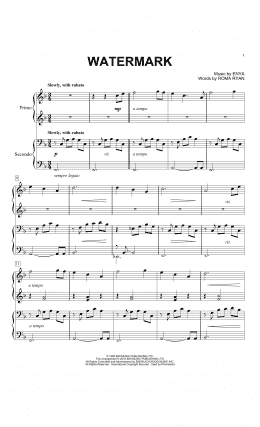 page one of Watermark (Piano Duet)