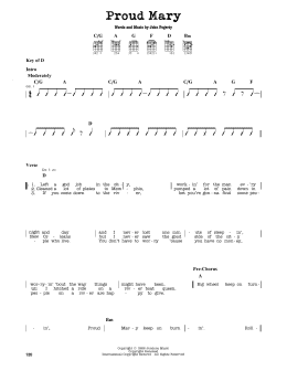 page one of Proud Mary (Guitar Lead Sheet)