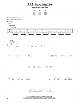 page one of All Apologies (Guitar Lead Sheet)