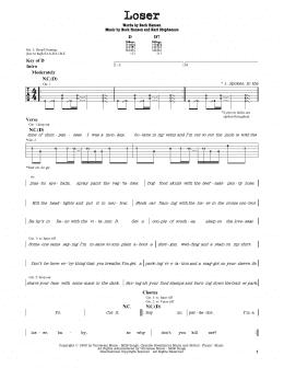 page one of Loser (Guitar Lead Sheet)