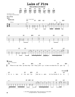 page one of Lake Of Fire (Guitar Lead Sheet)