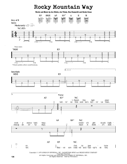 page one of Rocky Mountain Way (Guitar Lead Sheet)