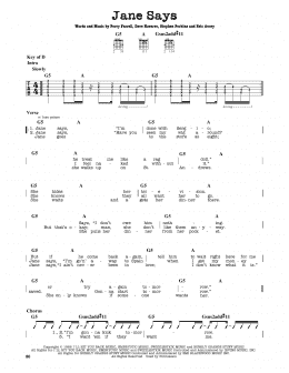 page one of Jane Says (Guitar Lead Sheet)