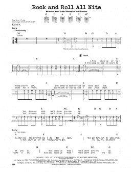 page one of Rock And Roll All Nite (Guitar Lead Sheet)