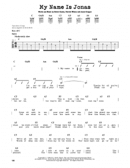 page one of My Name Is Jonas (Guitar Lead Sheet)