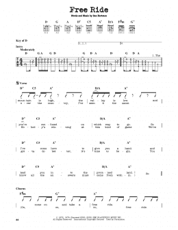 page one of Free Ride (Guitar Lead Sheet)
