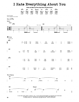 page one of I Hate Everything About You (Guitar Lead Sheet)
