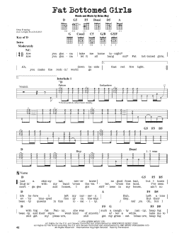 page one of Fat Bottomed Girls (Guitar Lead Sheet)