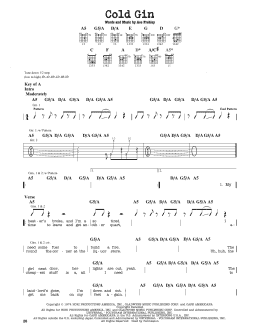 page one of Cold Gin (Guitar Lead Sheet)