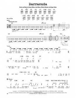 page one of Barracuda (Guitar Lead Sheet)