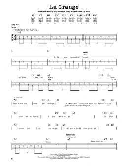 page one of La Grange (Guitar Lead Sheet)