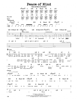 page one of Peace Of Mind (Guitar Lead Sheet)