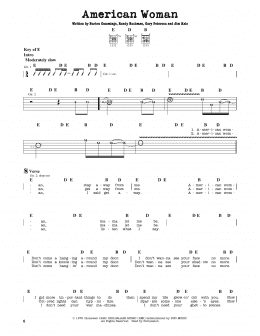 page one of American Woman (Guitar Lead Sheet)