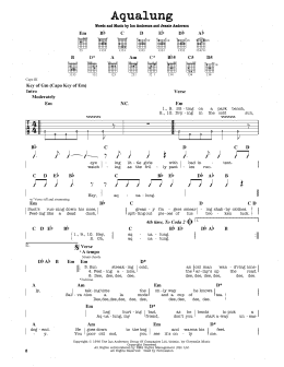page one of Aqualung (Guitar Lead Sheet)