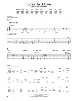 page one of Love Is Alive (Guitar Lead Sheet)