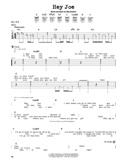 page one of Hey Joe (Guitar Lead Sheet)
