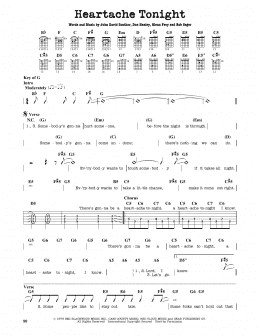 page one of Heartache Tonight (Guitar Lead Sheet)