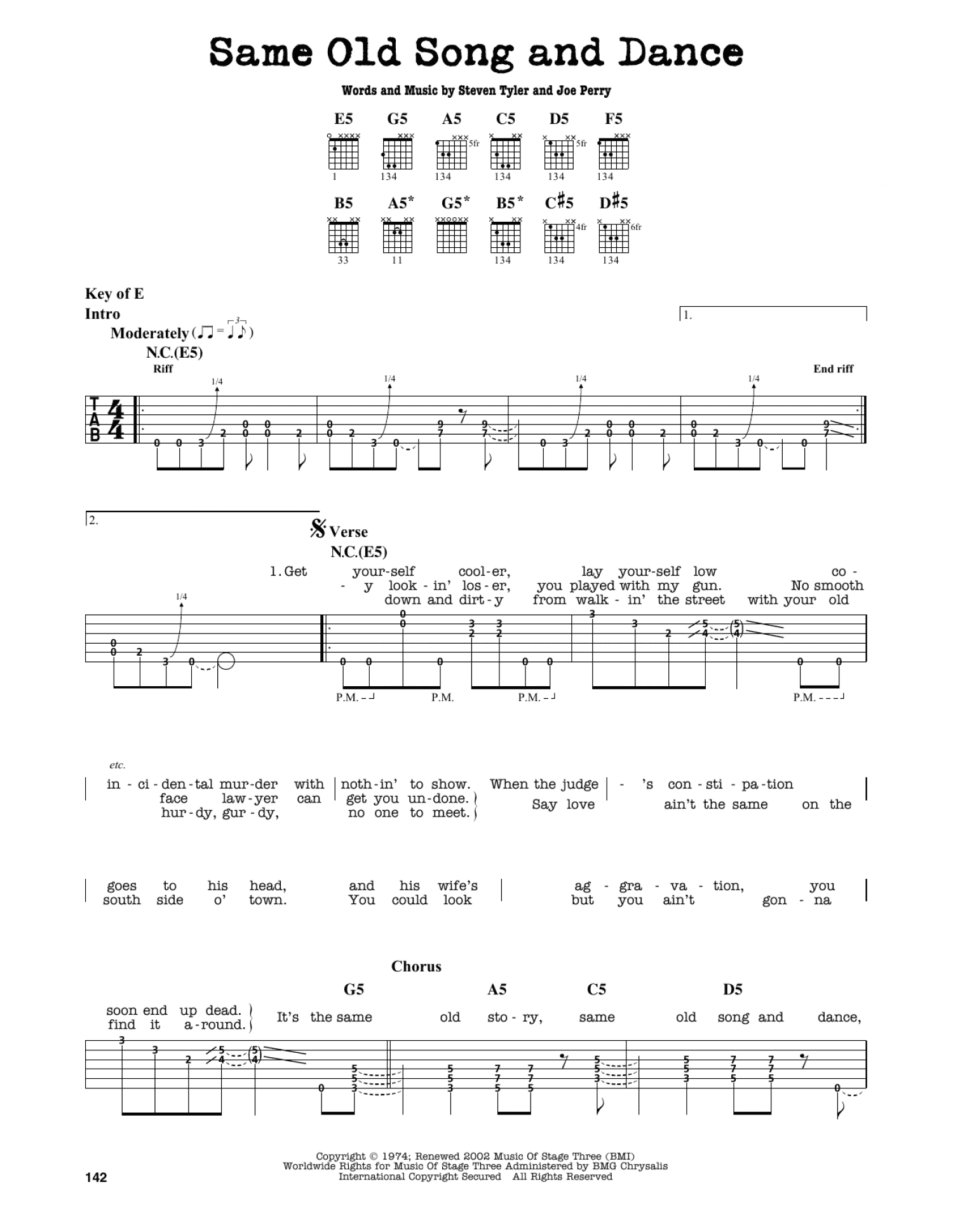 Same Old Song And Dance (Guitar Lead Sheet)