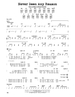 page one of Never Been Any Reason (Guitar Lead Sheet)
