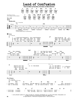 page one of Land Of Confusion (Guitar Lead Sheet)