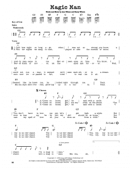 page one of Magic Man (Guitar Lead Sheet)