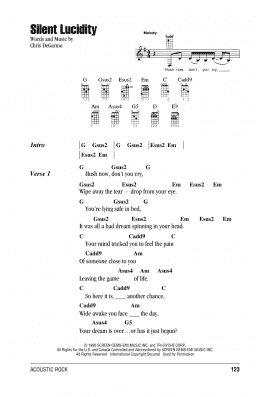 page one of Silent Lucidity (Ukulele Chords/Lyrics)