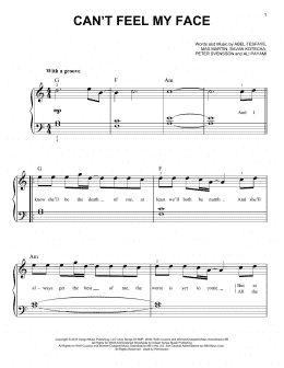 page one of Can't Feel My Face (Easy Piano)