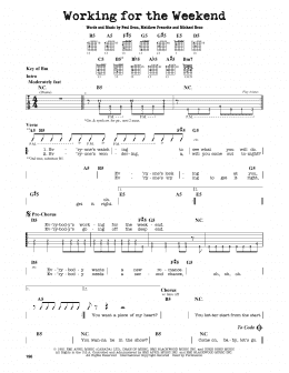page one of Working For The Weekend (Guitar Lead Sheet)
