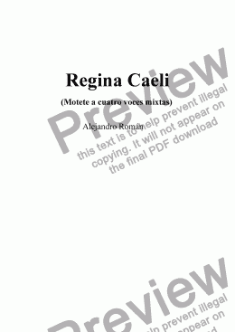 page one of Regina Caeli (Motet)
