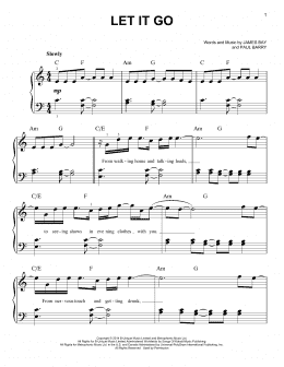 page one of Let It Go (Easy Piano)