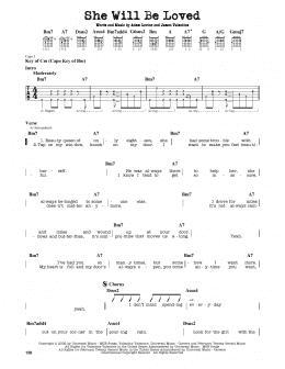 page one of She Will Be Loved (Guitar Lead Sheet)
