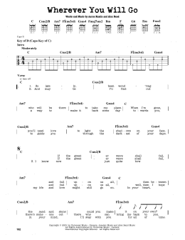page one of Wherever You Will Go (Guitar Lead Sheet)
