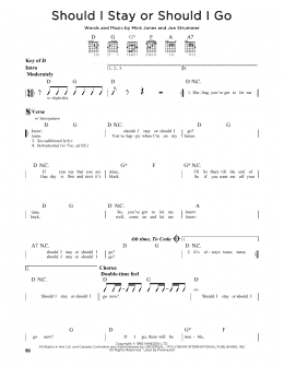 page one of Should I Stay Or Should I Go (Guitar Lead Sheet)