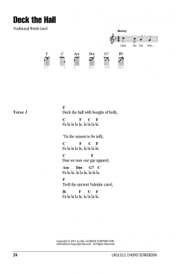 page one of Deck The Hall (Ukulele Chords/Lyrics)