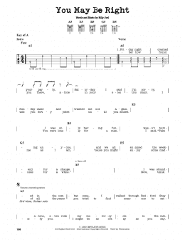 page one of You May Be Right (Guitar Lead Sheet)