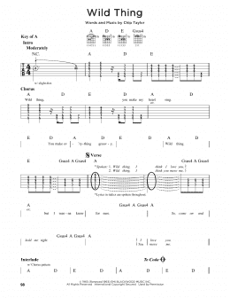 page one of Wild Thing (Guitar Lead Sheet)