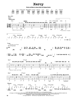 page one of Mercy (Guitar Lead Sheet)