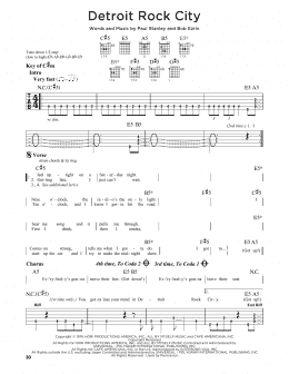 page one of Detroit Rock City (Guitar Lead Sheet)