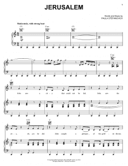 page one of Jerusalem (Piano, Vocal & Guitar Chords (Right-Hand Melody))