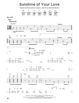 page one of Sunshine Of Your Love (Guitar Lead Sheet)